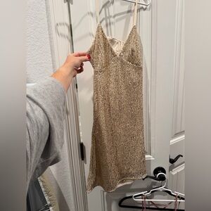 NYE Elegant Gold Sequin Dress